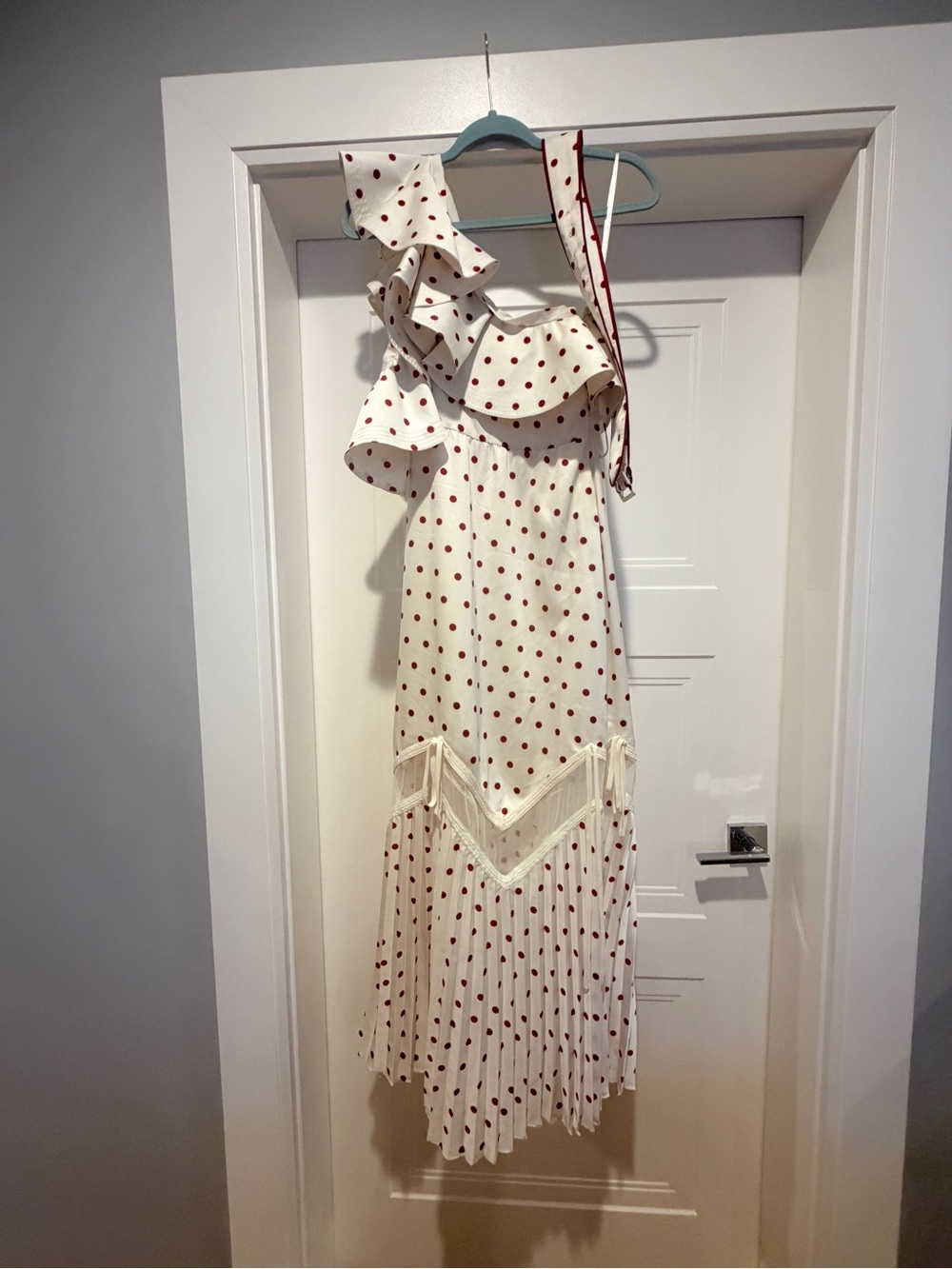 Self-portrait Polka dot one shoulder dress size 8 UK (2-4 US)